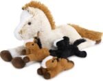 Muiteiur 4 Pcs Horse Stuffed Animal Set, 21inch Large Stuffed Mommy Horse with Babies Pony Toys, Brown Stuffed Horse Plush Pillow for Boys Girls - Image 2