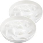 Nitial 2 Pcs Cat Slow Feeder Bowl Cat Fish Pool Design Feeder Cat Dish Fun Interactive Cat Food Bowl Feeder Healthy Eating Diet Cat Bowls for Pet Cats Puppy Dogs Dishwasher Safe(White) - Image 2