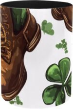 Pencil Holder for Desk, St Patrick Day Green Shamrocks and Horseshoes Pen Holder Pencil Cup Makeup Brush Holder Organizer for Home Office School Stationery Supplies - Image 2