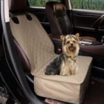 PureFit Waterproof Pet Car Seat Covers Scratch-Proof Front Seat Dog Cover Non-Slip Bucket Seat Covers Fits for Cars, Trucks, Jeep and SUVs, Camel - Image 2