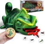 Remote Control Chameleon Animal Toys - LED Light Up & Preying Remote Control Electronic Toy with Moving Eyes, Walking, Color Changing Realistic RC Robot Toy Gift for Boys Kids Age 4 5 6 7 8 Years Old - Image 2