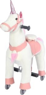 Ride on Horse Toy, Walking Horse Ride On Toy Plush Animal with Wheels,Premium Riding Horse Plush Animal Toy for 3-6 Years Old (White) - Image 2