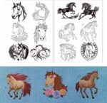 Rngmsi Water Soluble Embroidery Patterns - 2 Sheets Horse Designs Stick and Stitch Embroidery Paper Wash Away 12 Pcs Flower Embroidery Transfer Patterns Stabilizers for Hand Sewing - Image 2