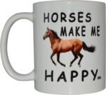 Rogue River Tactical Funny Coffee Mug Horses Make me Happy Novelty Coffee Cup - Image 2
