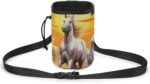 Running Horses Sunset Printed Pet Treat Training Pouch Dog Treat Pouches Built in Poop Bag Dispenser for Training Walking Hiking - Image 2