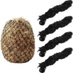 SHUESSS 4 PCS Slow Feed Hay Net, Hanging Horse Feed Net, 40 Inch Length with 2 Inch Holes, Hay Bag Hay Net for Horses, Hanging Hay Feeder for Goats, Reduce Waste, Black - Image 2