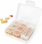 Songaa Weekly Pill Organizer 7 Day, 7 Compartments Pill Organizer Medicine Organizer, Travel Daily Pill Box Organizer Pill Dispenser, Pill Container for Vitamin Fish Oil Supplements (White) - Image 2