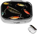 Square Pill Box 2 Compartment Medicine Pill Case Fishing Lure Pill Box for Purse Pocket Waterproof Metal Pill Container Portable Pill Holder Mini Pill Organizer for Travel or Daily - Image 2