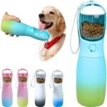 Travel Dog Water Bottles, Portable Dog Essentials for Outdoor, Trendy Dog Accessories for Small Medium Large Dogs, Food Grade Dog Water Bowl Dispenser, Gifts for Dog (19Oz, Blue&Green) - Image 2