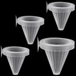 WEAVERBIRD 4PCS Aquarium Nematode Feeder, Live Blood worm Plastic Cone Cup Shape Basket Feeder for Feeding Fish with Suckers - Image 2