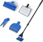 Wonderfactory5 in 1 Aquarium Cleaning Tool Kit, Kit Fish Tank Cleaning Kit for 1-5 Gallon Tank with Fish Tank Brush, Scrubber Pads, Fish net, Gravel Rake, Water Plant Clip - Image 2