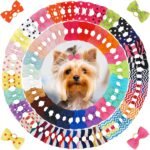 Yxiang 100PCS Cute Pet Grooming Accessories - Colored Polka Dot Hair Bows with Rubber Bands for Small Dogs and Puppies like Yorkies - 50 Pairs - Image 2