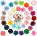 Yxiang Dog Collar Flowers Bulk Pet Flower Bow Ties Multi-Color Dog Charms Flower for Cat Puppy Dog Collar Grooming Accessories - Image 2