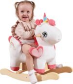 labebe Baby Rocking Horse with Seat Belt,Ride Unicorn Bouncer for Kid 6 Month -3 Years,Stuffed Animal Rocker,Riding Toy for Baby Girls, Nursery Birthday Gift - Image 2