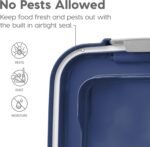 IRIS USA Airtight Dog Food Storage Container, Up to 11 lbs, Dog Cat Bird and Other Pet Food Treats Storage Bin, Dog Cat Wet Food Cans, Keep Fresh, BPA Free, Stackable, Navy - Image 10