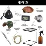 SARUFO Reptile Terrarium (9Pieces) 8 * 8 * 12 Amphibian Vertical Habitat Tank Starter Kit, Suitable for Small Reptiles such as Geckos, Snakes, Lizards, Chameleons, Serpents(8 * 8 * 12 inchs) - Image 3
