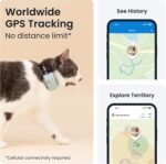 Tractive GPS Cat Tracker (6.5 lbs+), Real-time Pet Location Tracker, Health & Wellness Alerts, Battery Life Up to 7 Days, Breakaway Cat Collar Included (Mint) - Image 3