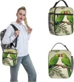 Couple Parrots Olive Lunch Bag for Men Women Insulated Lunch Box for Adult Reusable Lunch Tote Bags Large Capacity Lunch Case Leakproof Cooler Lunch Container for Work Travel Office - Image 9