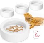 4 Pcs Reptile Bowl Food Dish Reptile Water Food Feeding Dish Ceramic Worm Pet Bowl Anti Escape for Lizard Anoles Bearded Dragon - Image 2