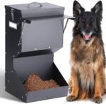 Automatic Dog Feeder Large Breed with Lid, 25 Lbs Outdoor and Intdoor Gravity Dog Feeder and Hanging Self Feeding Dog Food Dispenser, Automatic Dog Feeders for Large Dogs, Cats, Deer, Chicks - Image 2