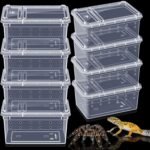 Irenare 8 Pcs Reptile Breeding Breeding Box Plastic Spider Terrarium Tarantula Feeding Box for Bearded Dragon Lizard Spider Gecko Scorpion, 5.9 x 3.9 x 2.5 in - Image 2
