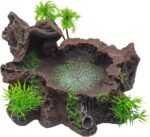 Tfwadmx Reptile Feeding Bowl,Resin Beared Dragon Food Water Dish Reptile Tank Decor for Lizard Gecko Chameleon Frog Turtle Spider - Image 2