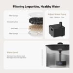 Automatic Cat Feeder and Water Fountain, Timed Pet Dry Food Dispenser, Programmable Portion Control, 1-6 Meals Per Day, Cat Fountains for Drinking with Filter, Small Pets (3L Combo) - Image 5