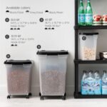 IRIS USA WeatherPro Airtight Dog Food Storage Container 50 Pound, Removable Wheels, for Dog Cat Bird Pet Food Storage Bin, Keep Fresh, Translucent Body, Easy Mobility, Clear/Black - Image 12