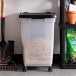 IRIS USA WeatherPro Airtight Dog Food Storage Container 50 Pound, Removable Wheels, for Dog Cat Bird Pet Food Storage Bin, Keep Fresh, Translucent Body, Easy Mobility, Clear/Black - Image 13