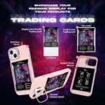 Display Phone Case for iPhone 15 | Built-in Camera Stand | Includes 5 TCG/Photo Display Top Loaders & Sleeves | Compatible with Topps, Pokémon, Baseball, Basketball, Soccer Cards & Photos (Pink) - Image 5