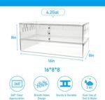 Reptile Terrarium Tank, Hermit Crab Bearded Dragon Enclosure Cage, Habitat Feeding Breeding Box for Amphibian Jumping Spider, Clear Acrylic, 16x8x8 Inch - Image 5