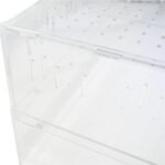 Reptile Terrarium Tank, Hermit Crab Bearded Dragon Enclosure Cage, Habitat Feeding Breeding Box for Amphibian Jumping Spider, Clear Acrylic, 16x8x8 Inch - Image 7