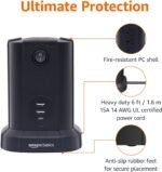 Amazon Basics Rectangular Power Strip Tower Surge Protector 1080J, 9 Outlet, USB-C, 2 USB-A Port, 15A, 6ft Cord, Black - Image 4