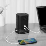 Amazon Basics Rectangular Power Strip Tower Surge Protector 1080J, 9 Outlet, USB-C, 2 USB-A Port, 15A, 6ft Cord, Black - Image 8