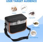 Small Animal Carrier Bag, Hamster Carrier Bag, Small Animal Travel Bag， Double Zippers Pets Travel Bag Breathable Hamster Carrier with Removable Liner for Small Animal (Black) - Image 5