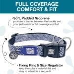 Max & Molly Urban Pets Smart ID Dog Collar - Soft Neoprene, Waterproof, Machine Washable, Power Buckle, Gotcha! QR Tag & Custom App Profile, Mykonos Navy M - Image 3