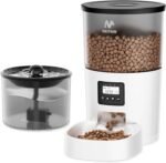 Automatic Cat Feeder and Water Fountain, Timed Pet Dry Food Dispenser, Programmable Portion Control, 1-6 Meals Per Day, Cat Fountains for Drinking with Filter, Small Pets (3L Combo) - Image 2