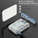 Hagibis LED Camera Light Video Lights Portable Photography Lighting 60 LED 2200mAh Rechargeable Selfie Light 7 Modes, 10-Level Brightness, Portable Clip on Light for Phone/Tablet/Laptop - Image 3