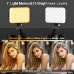 Hagibis LED Camera Light Video Lights Portable Photography Lighting 60 LED 2200mAh Rechargeable Selfie Light 7 Modes, 10-Level Brightness, Portable Clip on Light for Phone/Tablet/Laptop - Image 4