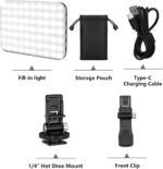 Hagibis LED Camera Light Video Lights Portable Photography Lighting 60 LED 2200mAh Rechargeable Selfie Light 7 Modes, 10-Level Brightness, Portable Clip on Light for Phone/Tablet/Laptop - Image 8