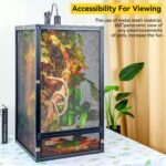 45 Gallon 360° Panoramic Foldable Reptile Terrarium Kit: Crested Gecko Tank and Reptile Cage for Superior Ventilation, Easy Feeding, Sturdiness, and Simple Assembly (Black, 32"x18"x18") - Image 3