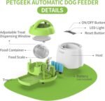 PETGEEK Automatic Dog Treat Dispenser with Button, Dog Button Feeder with Dual Power Supply and Remote Control, Dogs Puzzle Toys and Interactive Pet Toys for Indoor or Outdoor Play(Green) - Image 6