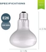 Reptile Heat Bulb Lamp, 2-Pack 100W Daylight Basking Spot, Bearded Dragon/Turtle/Lzard/Gecko Light Bulb, UVA Heat Lamp, Basking Light for Reptiles - Image 5