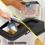 Mighty Tuff 3 Piece Airtight Dog Food Storage Container, Up to 36 lbs, with 5 lbs Dog Treat Container and Portion Scoop – BPA Free Airtight Pet Food Bin on Wheels - Image 6