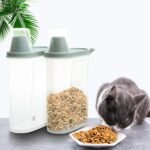 Citylife 2 PCS 2.5 LB Dog Food Containers Small Pet Cat Food Storage Container Pour Spout Measuring Cup Bird Dry Food Dispenser with Lid - Image 4