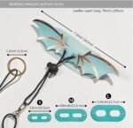 Bearded Dragon Leash and Harness Set, Beardie Carrier, Lizard Adjustable Harness with Leather Wings and Sling Bag, Reptile Small Pet Backpack Batwing Accessories (Blue) - Image 3