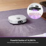 Eureka J15 Pro Ultra Robot Vacuum and Mop with Self Emptying Base, 16,200 Pa Suction, Flex-Arm Design Mop, Auto Mop Hot Water Washing & Hot Air Drying, Anti-Tangle, AI Obstacle Avoidance, White - Image 6