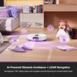 Eureka J15 Pro Ultra Robot Vacuum and Mop with Self Emptying Base, 16,200 Pa Suction, Flex-Arm Design Mop, Auto Mop Hot Water Washing & Hot Air Drying, Anti-Tangle, AI Obstacle Avoidance, White - Image 10