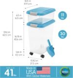 IRIS USA Dog Food Storage Container, 30 lbs & 11 lbs Combo, Cat Food Storage Container, Dog Treat Container, Airtight, Stackable, 2-Cup Scoop, Wheels, Easy Mobility, Blue Moon - Image 5