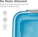 IRIS USA Dog Food Storage Container, 30 lbs & 11 lbs Combo, Cat Food Storage Container, Dog Treat Container, Airtight, Stackable, 2-Cup Scoop, Wheels, Easy Mobility, Blue Moon - Image 6
